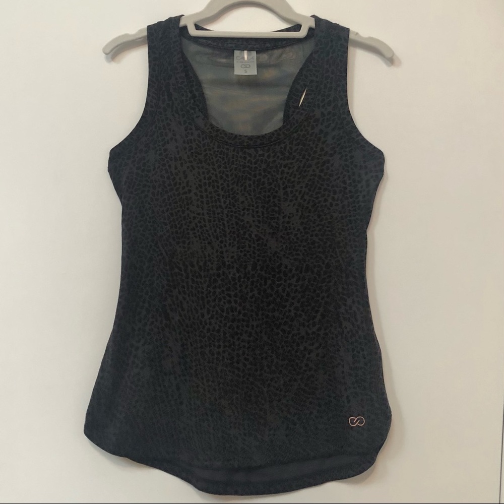 Calia mesh racer back tank size S leopard print everyday sport soft fabric EUC